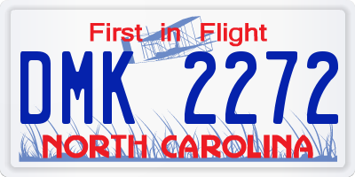 NC license plate DMK2272