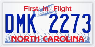 NC license plate DMK2273