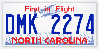 NC license plate DMK2274