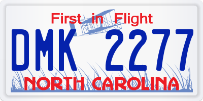 NC license plate DMK2277