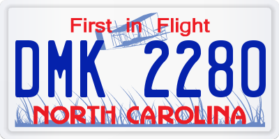 NC license plate DMK2280