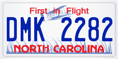 NC license plate DMK2282