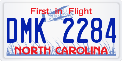 NC license plate DMK2284