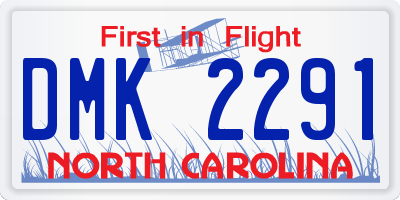 NC license plate DMK2291