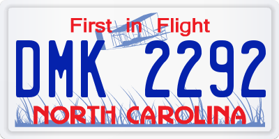 NC license plate DMK2292