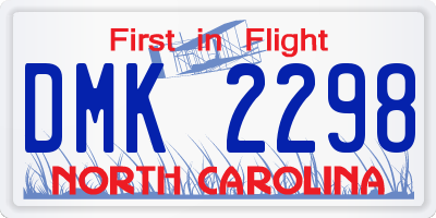 NC license plate DMK2298