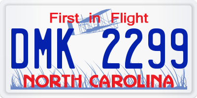 NC license plate DMK2299