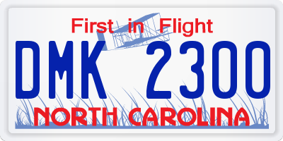 NC license plate DMK2300