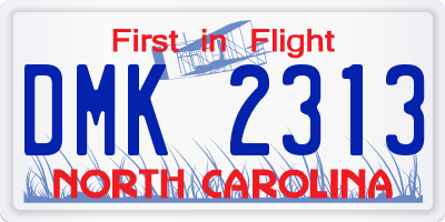 NC license plate DMK2313