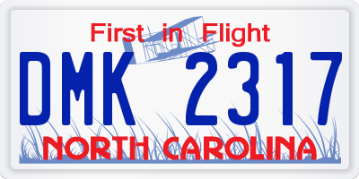 NC license plate DMK2317