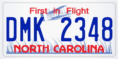 NC license plate DMK2348