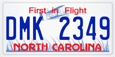 NC license plate DMK2349
