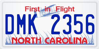 NC license plate DMK2356