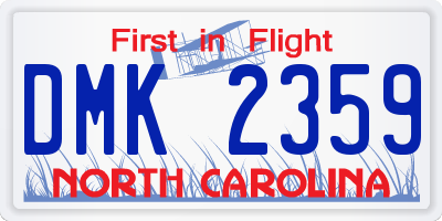 NC license plate DMK2359