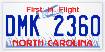 NC license plate DMK2360