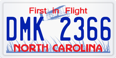 NC license plate DMK2366
