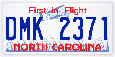 NC license plate DMK2371