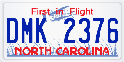 NC license plate DMK2376