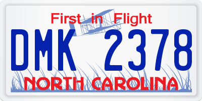 NC license plate DMK2378