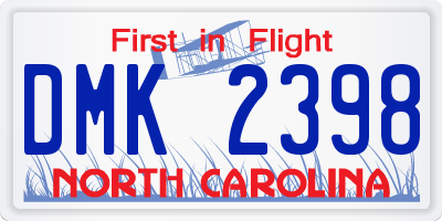 NC license plate DMK2398