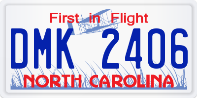 NC license plate DMK2406