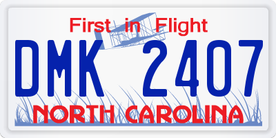 NC license plate DMK2407