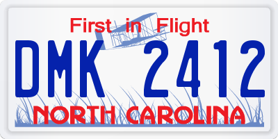 NC license plate DMK2412