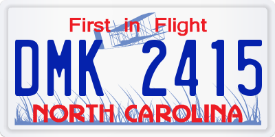 NC license plate DMK2415