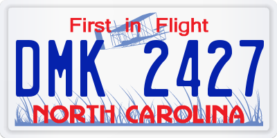 NC license plate DMK2427