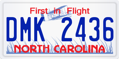 NC license plate DMK2436
