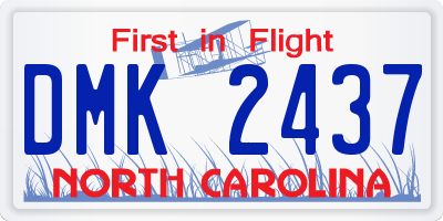NC license plate DMK2437