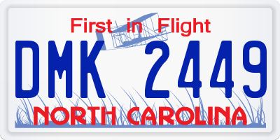 NC license plate DMK2449