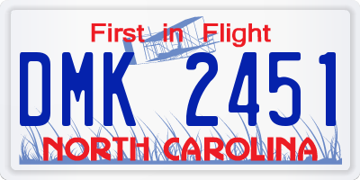 NC license plate DMK2451
