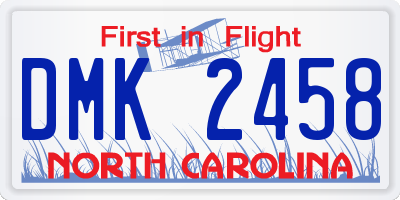 NC license plate DMK2458