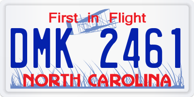 NC license plate DMK2461