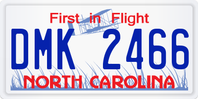NC license plate DMK2466