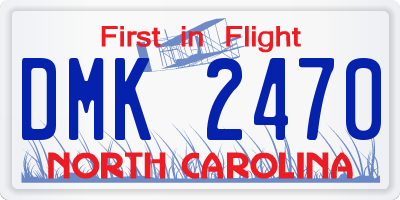 NC license plate DMK2470