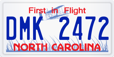 NC license plate DMK2472