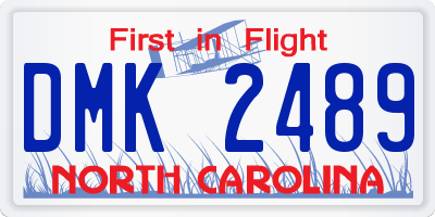 NC license plate DMK2489