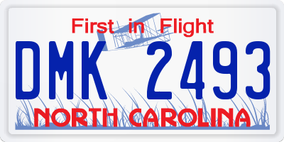 NC license plate DMK2493