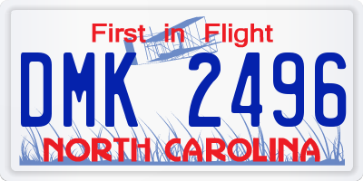 NC license plate DMK2496