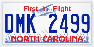 NC license plate DMK2499