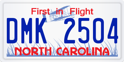 NC license plate DMK2504