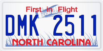 NC license plate DMK2511