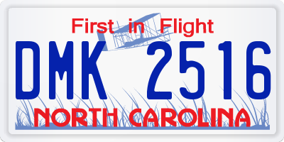 NC license plate DMK2516