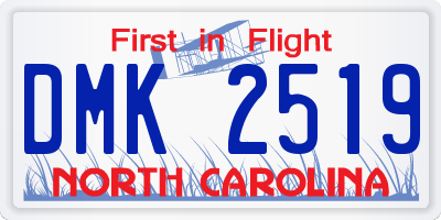 NC license plate DMK2519