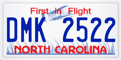NC license plate DMK2522