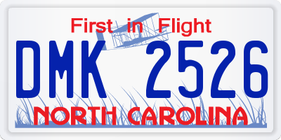 NC license plate DMK2526
