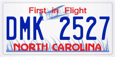 NC license plate DMK2527