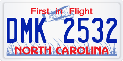 NC license plate DMK2532